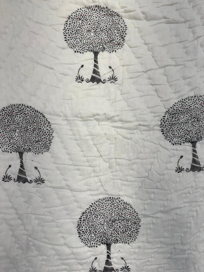 Gray Minimalist Reversible Single Bed Quilt