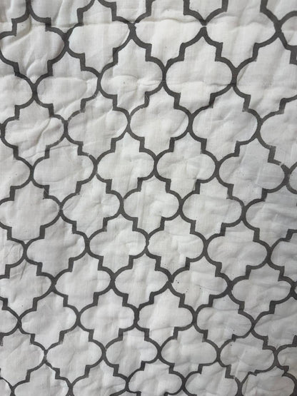 Gray Minimalist Reversible Single Bed Quilt