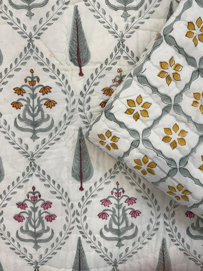 Petal Cascade Reversible Single Bed Quilt