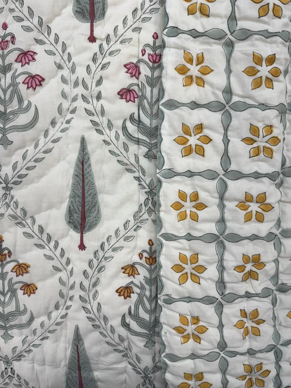 Petal Cascade Reversible Single Bed Quilt