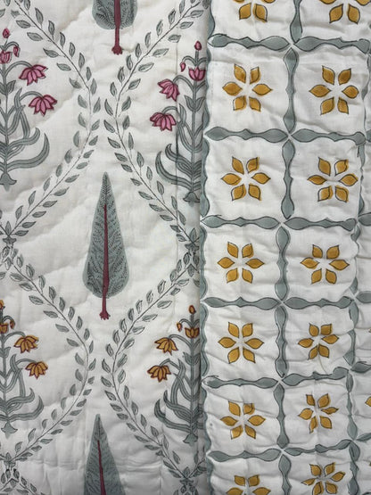 Petal Cascade Reversible Single Bed Quilt