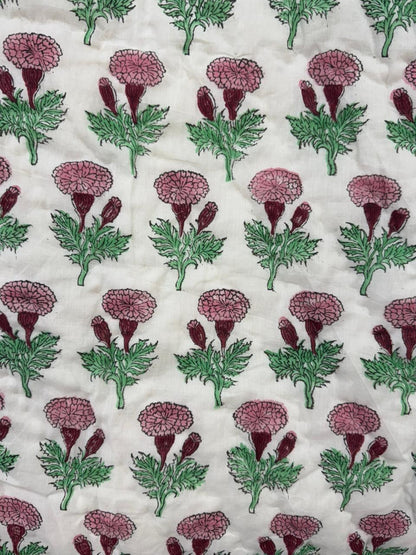 Pomegranate Pink Reversible Single Bed Quilt