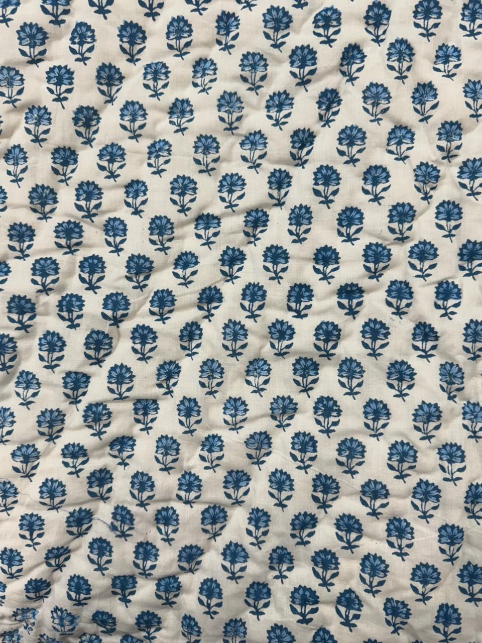 Soft Blue Boota Reversible Single Bed Quilt