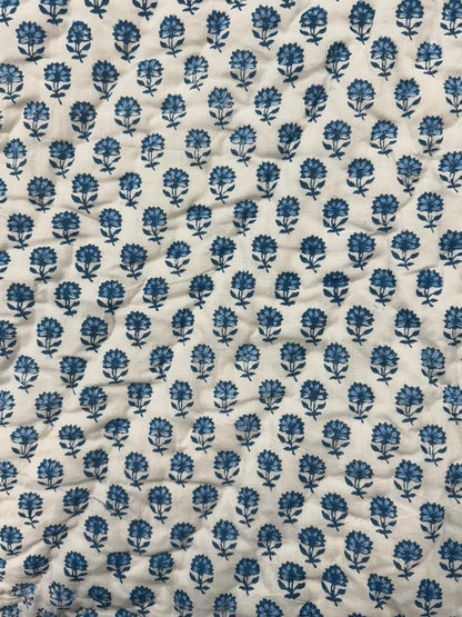 Soft Blue Boota Reversible Single Bed Quilt