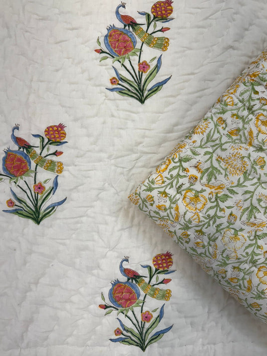 Mor Bagh Reversible Single Bed Quilt