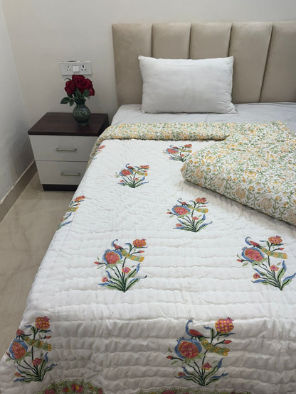 Mor Bagh Reversible Single Bed Quilt