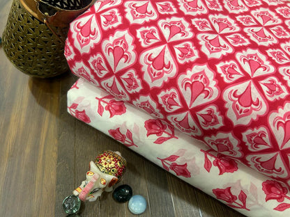 Cotton Printed Two Pc Fabric Set