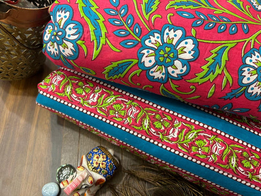 Cotton Printed Two Pc Fabric Set