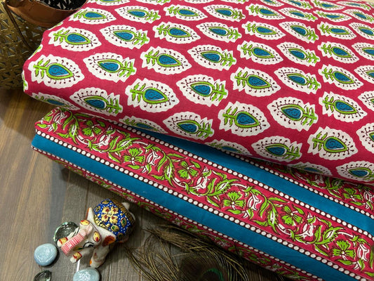 Cotton Printed Two Pc Fabric Set