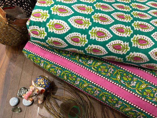 Cotton Printed Two Pc Fabric Set