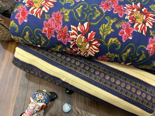 Cotton Printed Two Pc Fabric Set