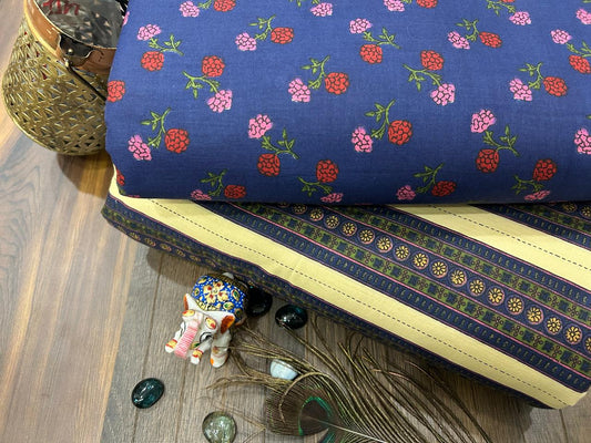 Cotton Printed Two Pc Fabric Set