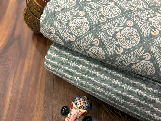 Cotton Printed Two Pc Fabric Set