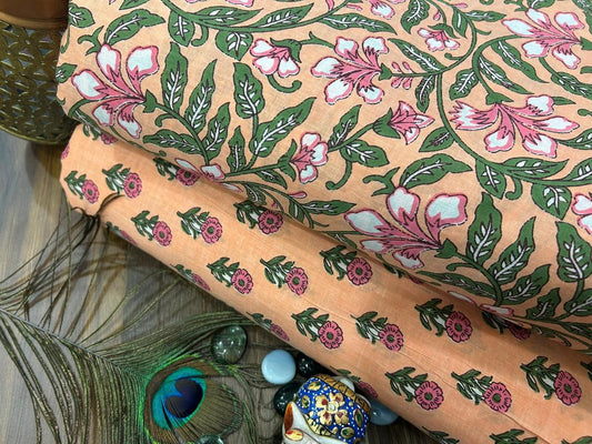 Cotton Printed Two Pc Fabric Set