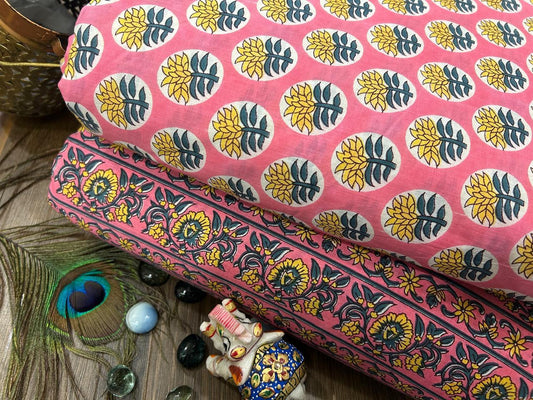 Cotton Printed Two Pc Fabric Set