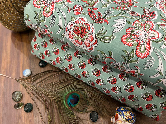 Cotton Printed Two Pc Fabric Set