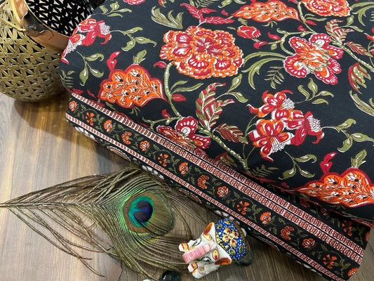 Cotton Printed Two Pc Fabric Set