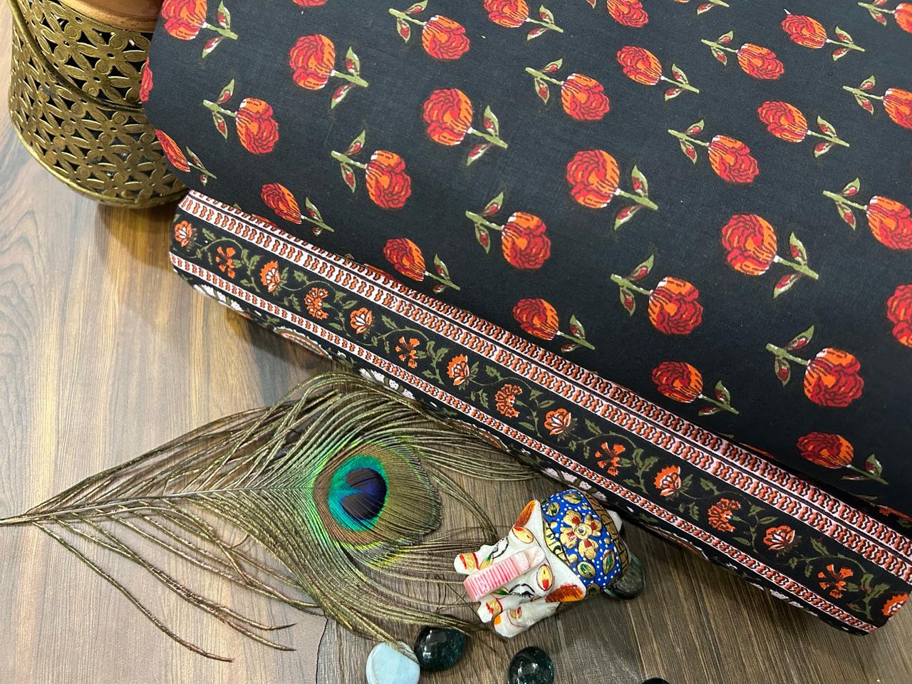 Cotton Printed Two Pc Fabric Set