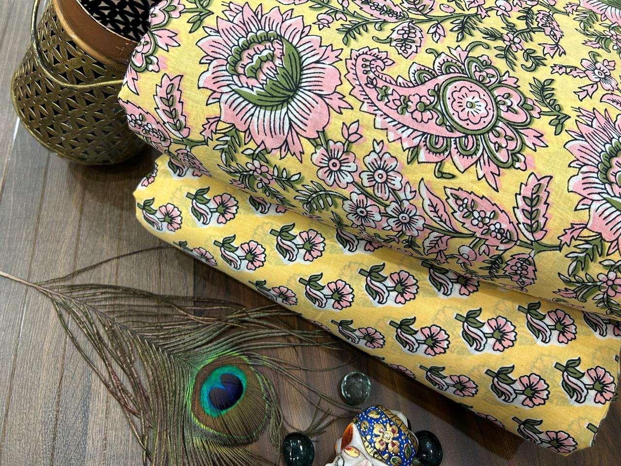 Cotton Printed Two Pc Fabric Set