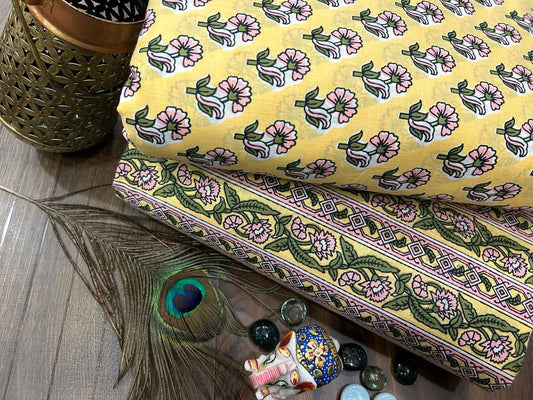 Cotton Printed Two Pc Fabric Set