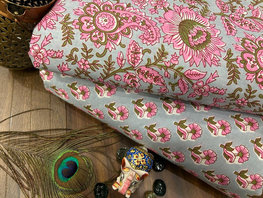 Cotton Printed Two Pc Fabric Set
