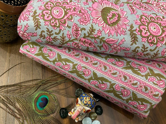 Cotton Printed Two Pc Fabric Set