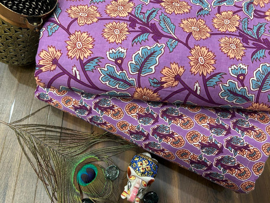 Cotton Printed Two Pc Fabric Set