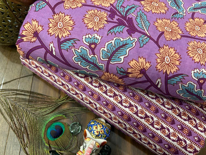 Cotton Printed Two Pc Fabric Set