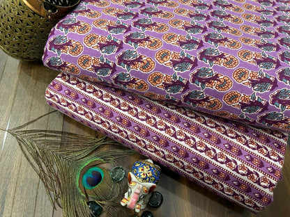Cotton Printed Two Pc Fabric Set