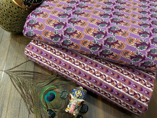 Cotton Printed Two Pc Fabric Set
