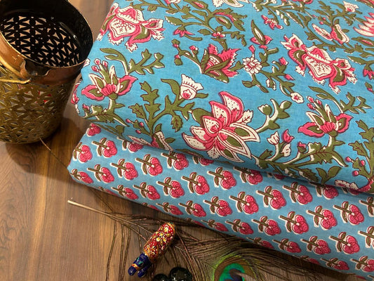 Cotton Printed Two Pc Fabric Set