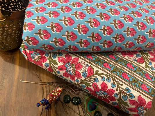 Cotton Printed Two Pc Fabric Set
