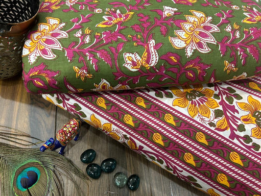 Cotton Printed Two Pc Fabric Set