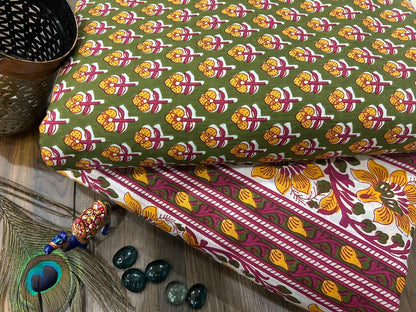 Cotton Printed Two Pc Fabric Set