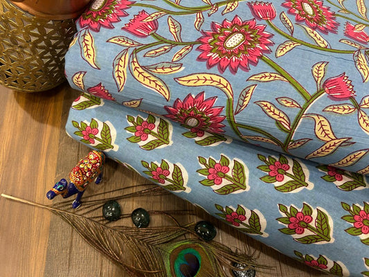 Cotton Printed Two Pc Fabric Set