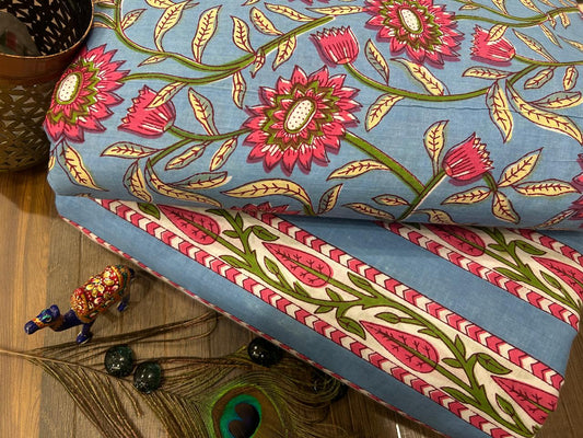 Cotton Printed Two Pc Fabric Set