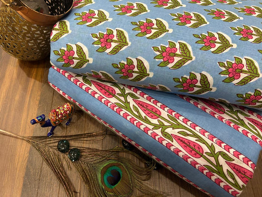 Cotton Printed Two Pc Fabric Set
