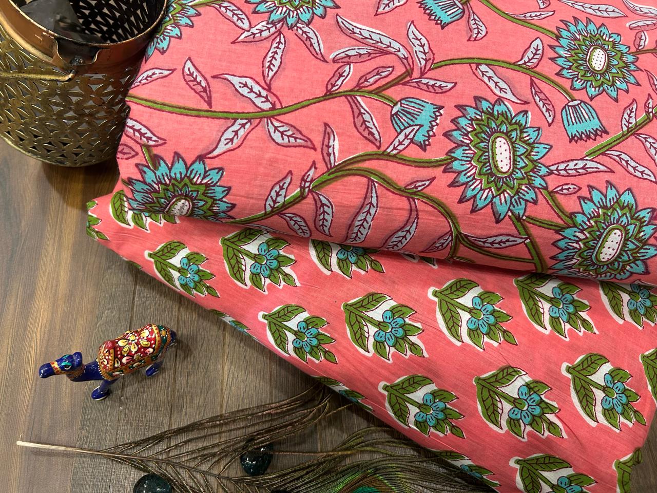 Cotton Printed Two Pc Fabric Set