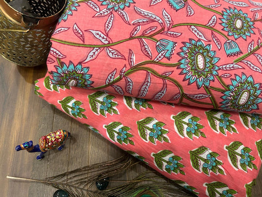 Cotton Printed Two Pc Fabric Set