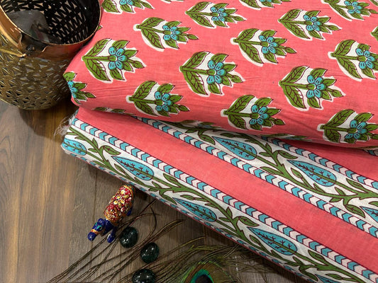 Cotton Printed Two Pc Fabric Set