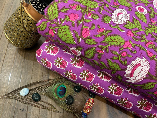 Cotton Printed Two Pc Fabric Set