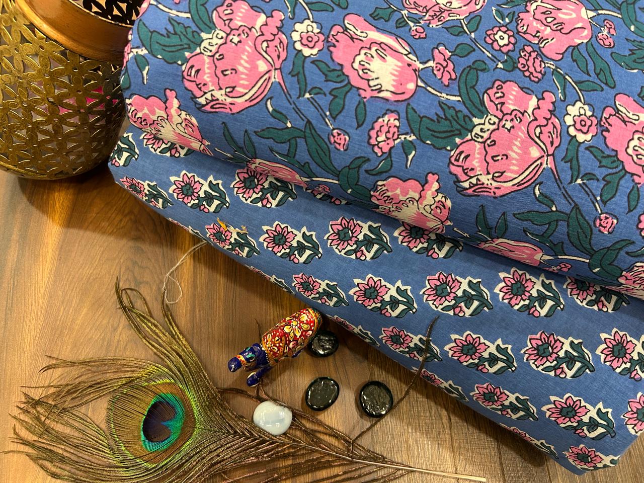 Cotton Printed Two Pc Fabric Set