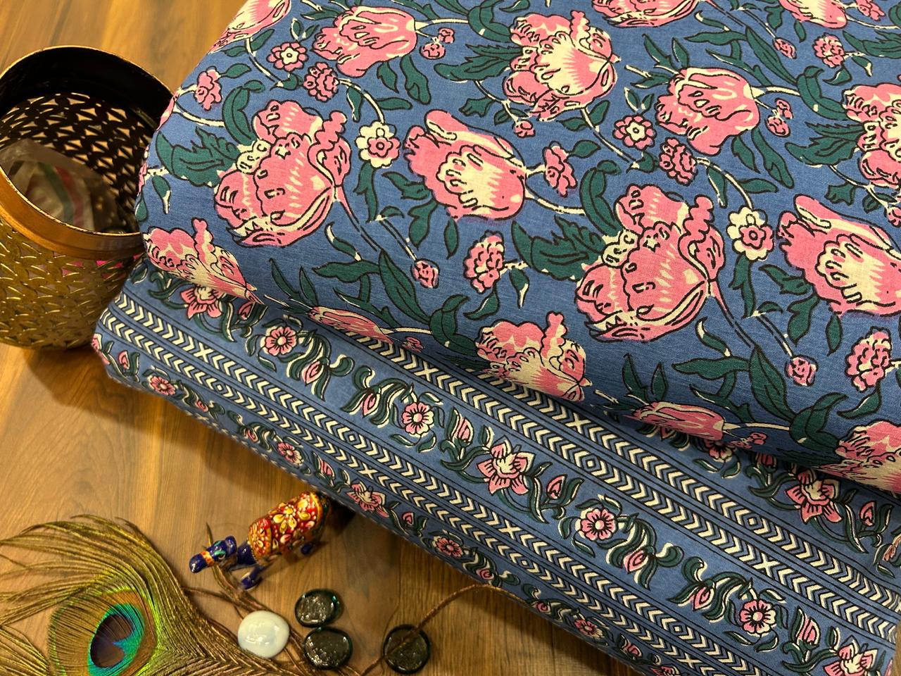 Cotton Printed Two Pc Fabric Set