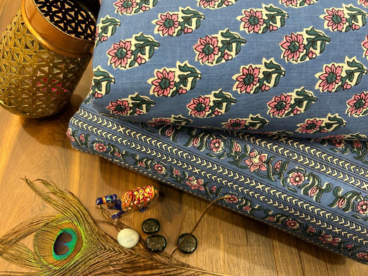 Cotton Printed Two Pc Fabric Set