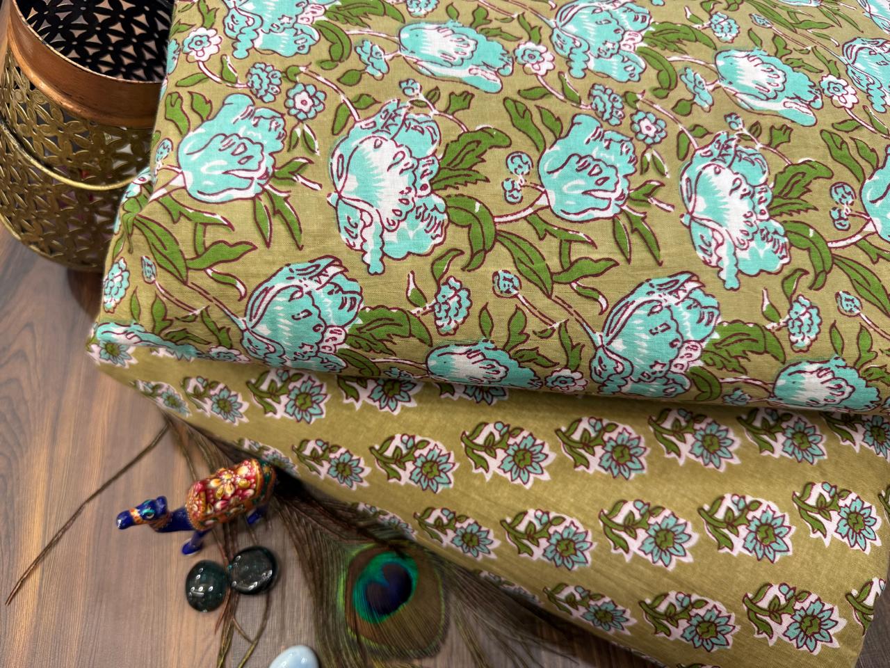 Cotton Printed Two Pc Fabric Set