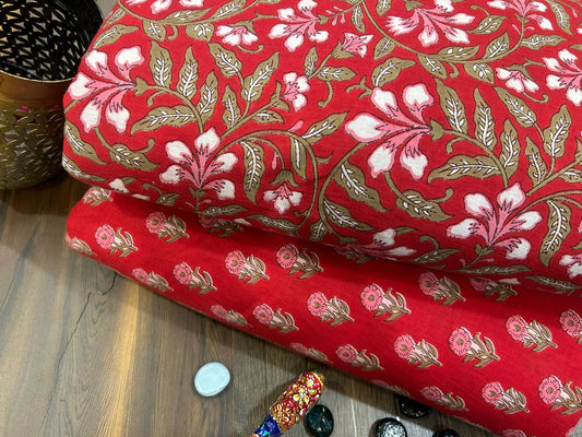 Cotton Printed Two Pc Fabric Set