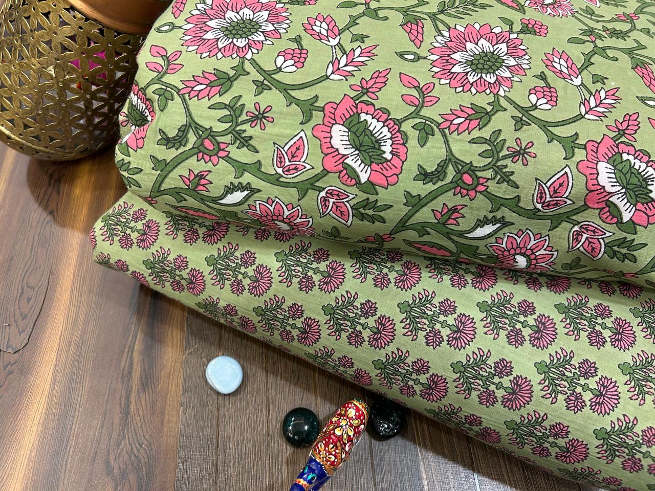 Cotton Printed Two Pc Fabric Set