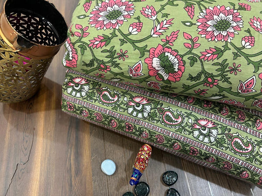 Cotton Printed Two Pc Fabric Set