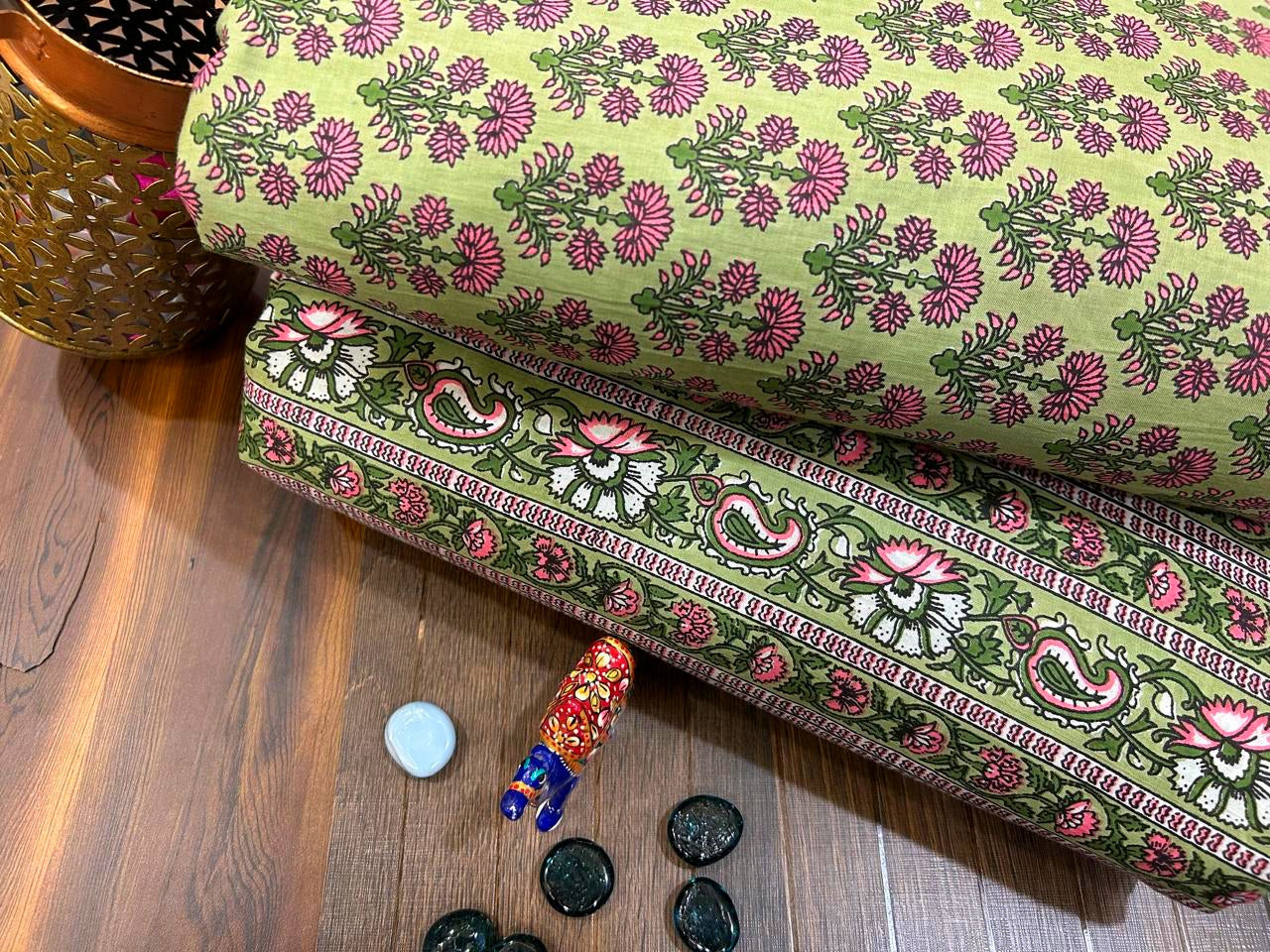 Cotton Printed Two Pc Fabric Set