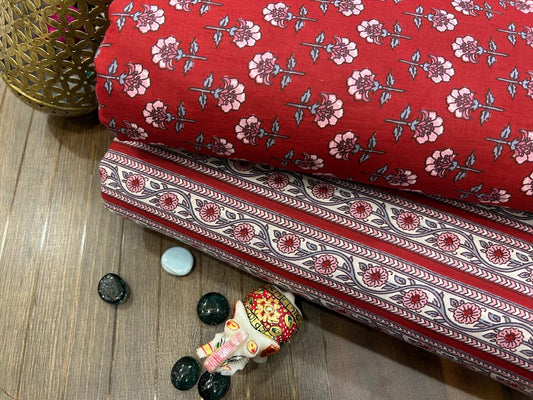 Cotton Printed Two Pc Fabric Set